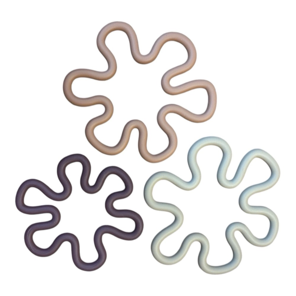 DARLING SOCIETY Silicone Trivets 3pc Modern Decor Heat Resistant Neutral Colors